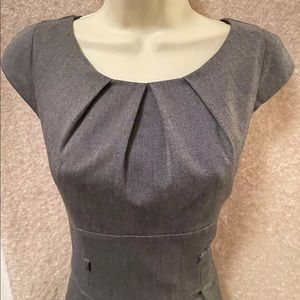 Pleated scoop-neck dress